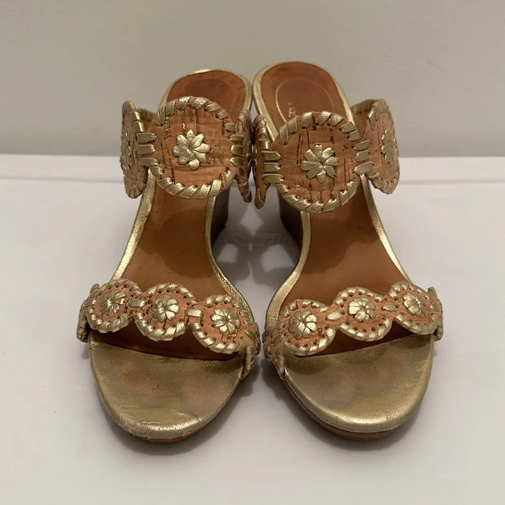 Jack Rogers gold leather